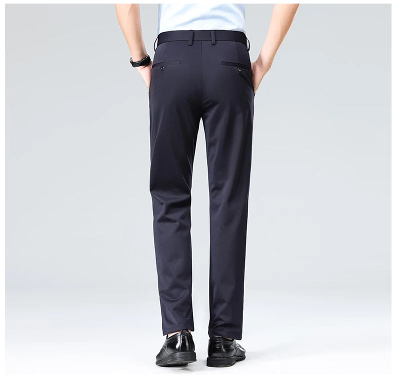 Business Casual Pants – Men's Elastic Waist Dress Trousers