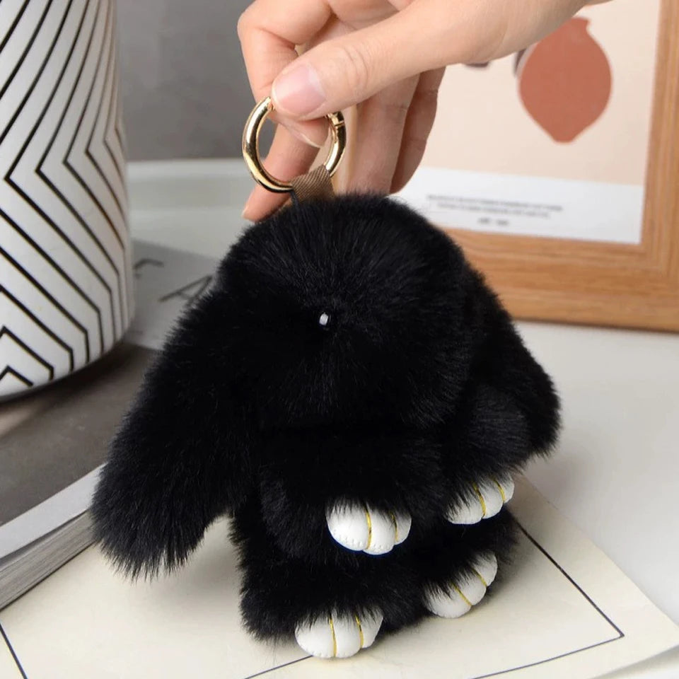 Pom keychain bag charm pink color option