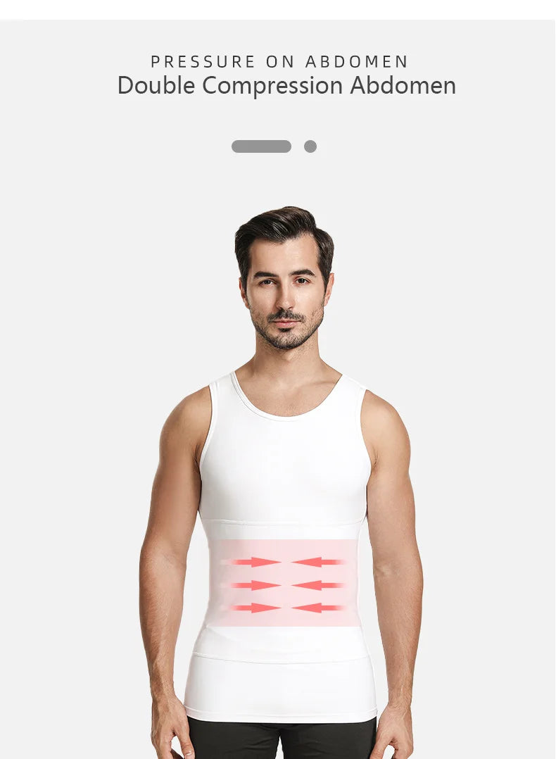 Men's seamless compression slimming tank top black