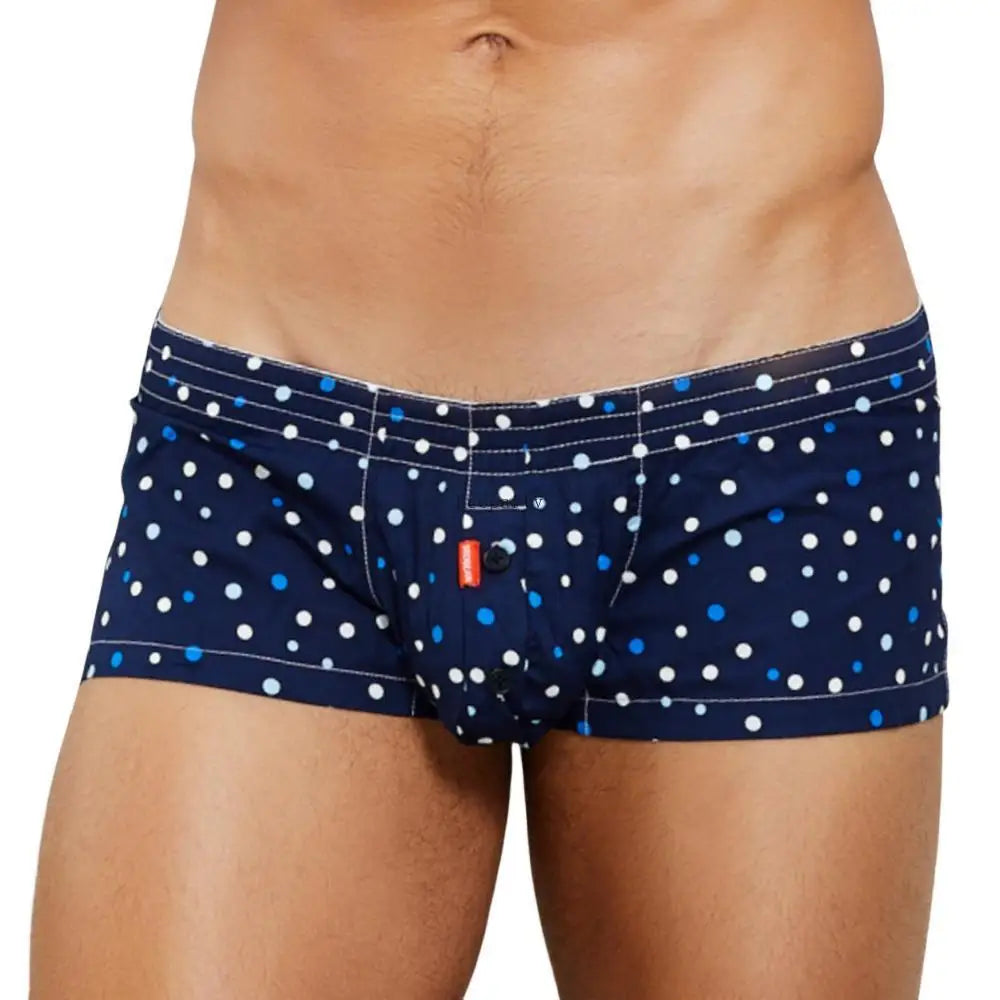 Men's cotton plaid boxer shorts worn model