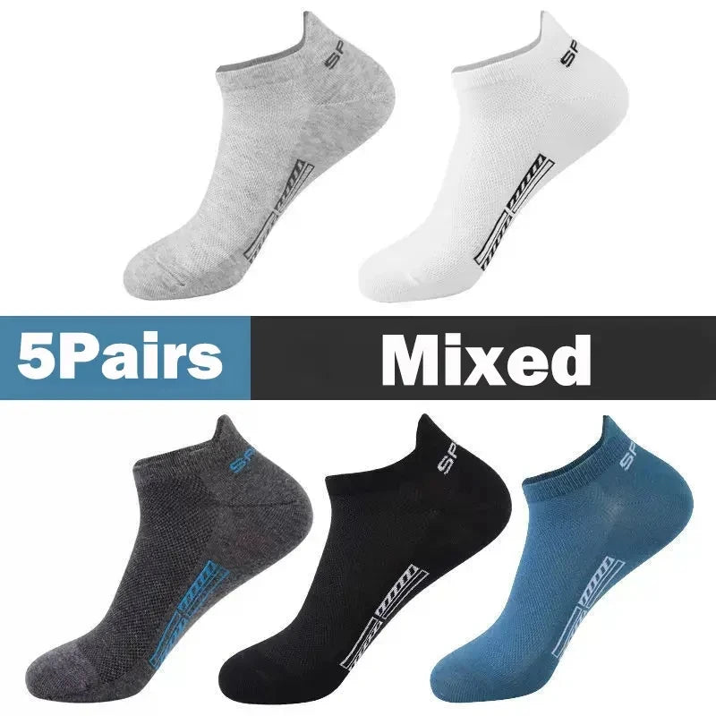 Men's casual boat socks worn in shoe