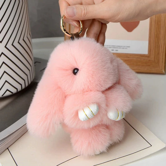 Pom keychain bag charm white color option