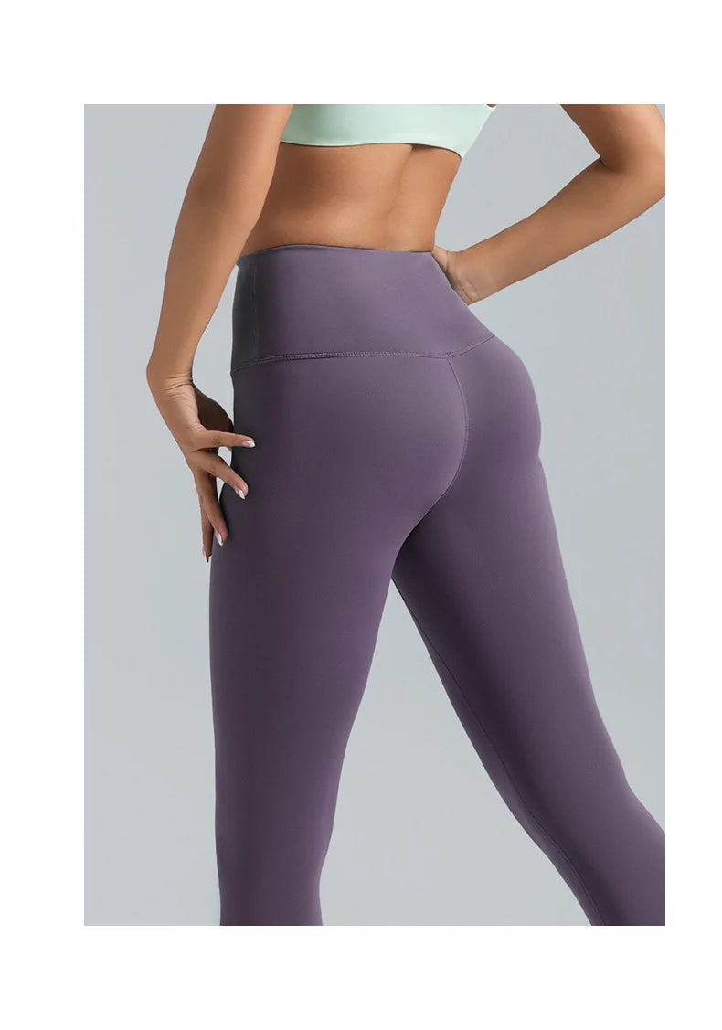 No t-line leggings purple waistband closeup
