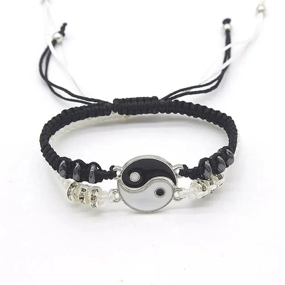 Couple's bracelet set worn on wrists