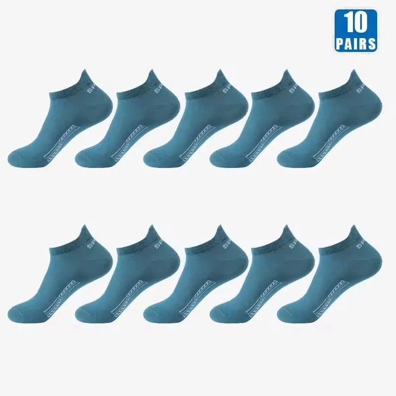 Men's casual boat socks worn in shoe