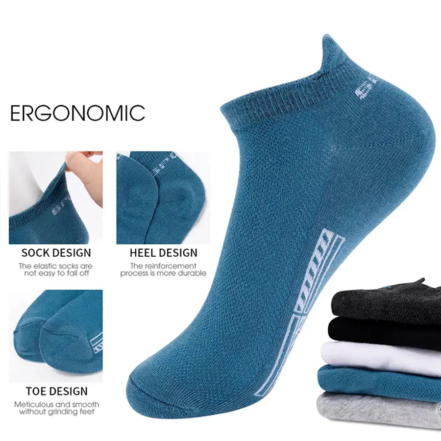 Men's casual boat socks worn in shoe