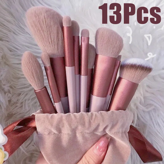 Makeup brush set red with travel bag