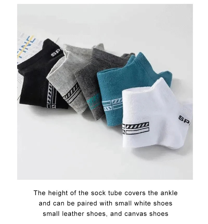 Men's casual boat socks worn in shoe