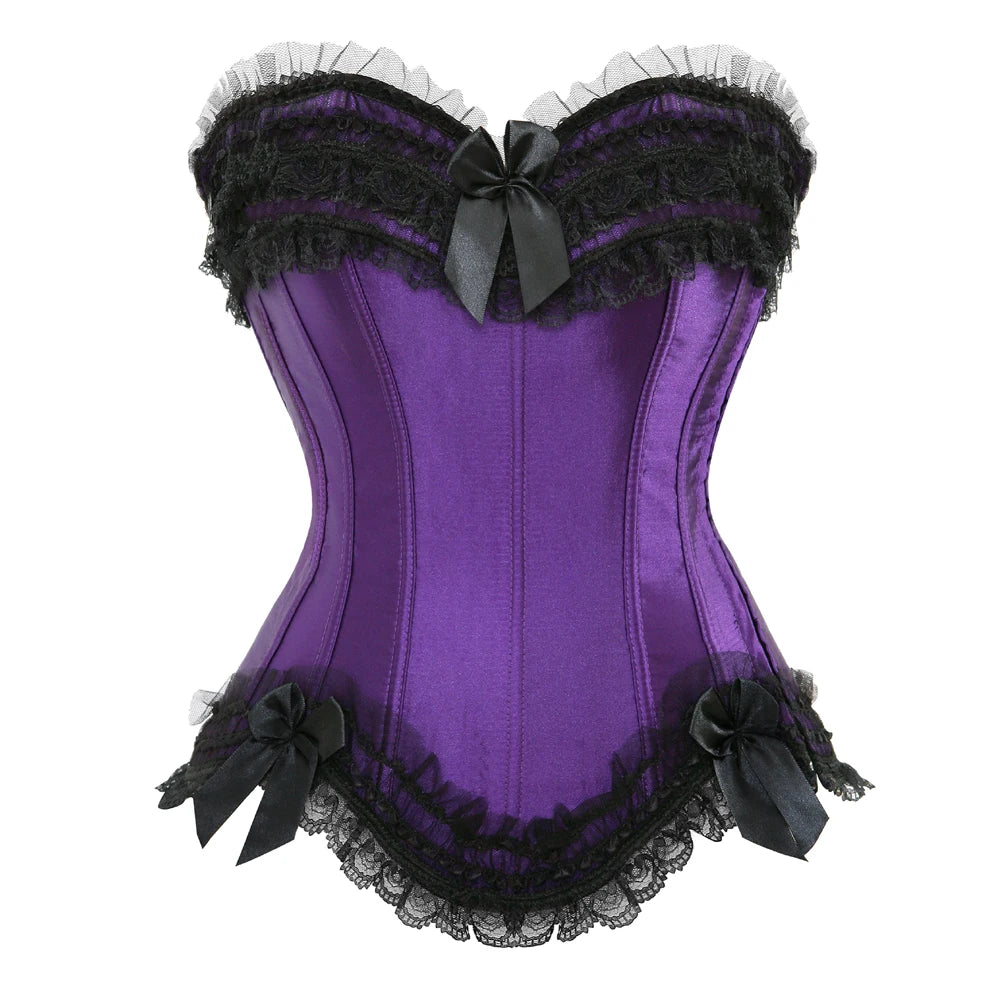 Lace-up floral corset top worn styled outfit
