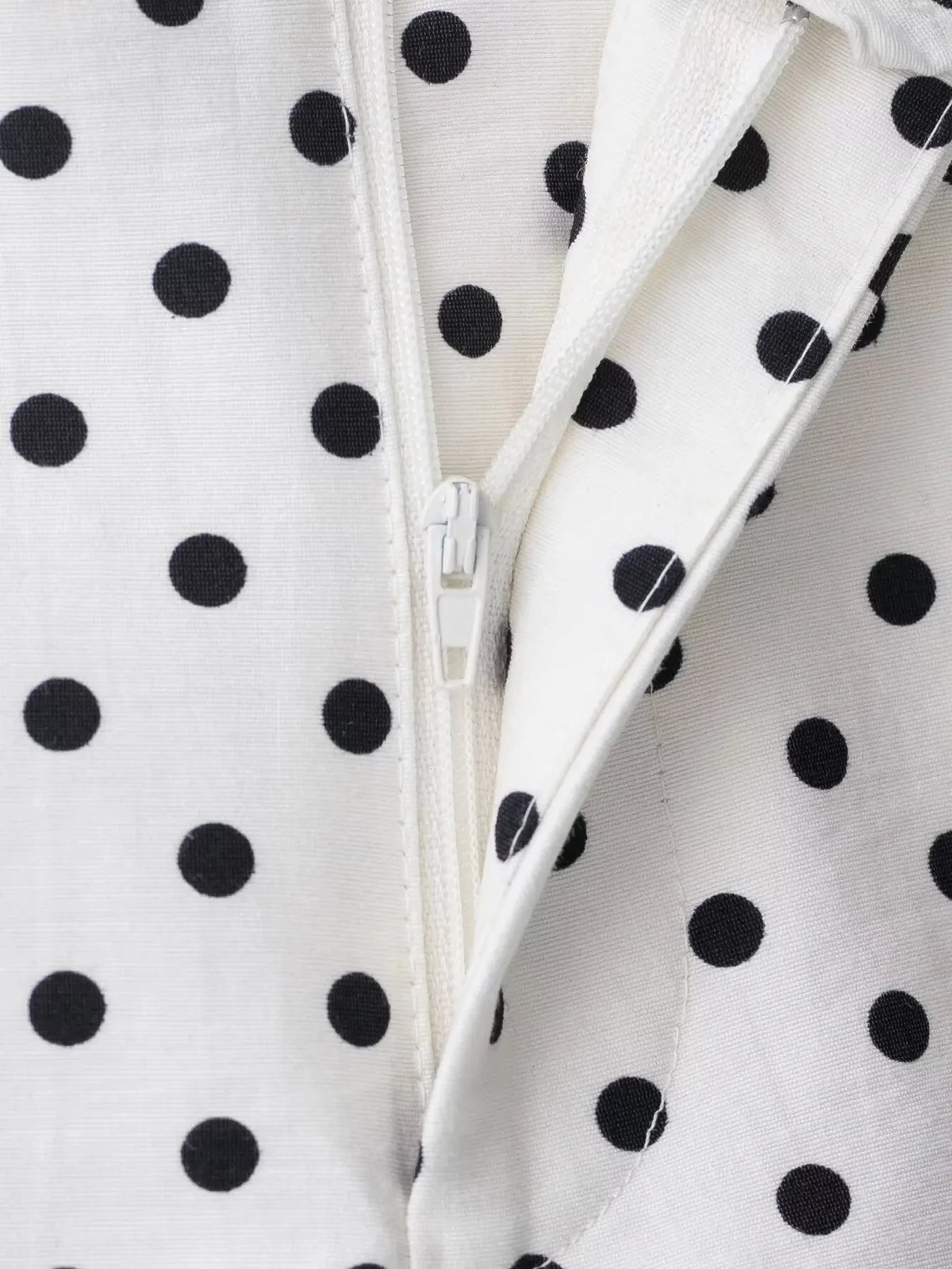 Polka Dot Casual Jacket Women's Zip-Up Turtleneck Coat