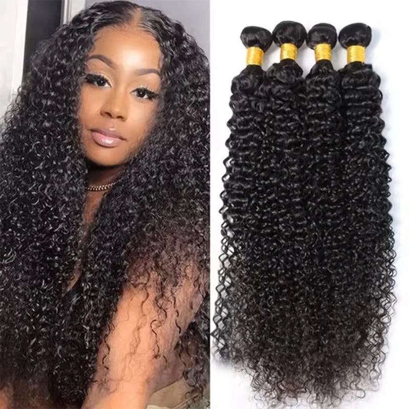 Jerry curly human hair bundles worn styled