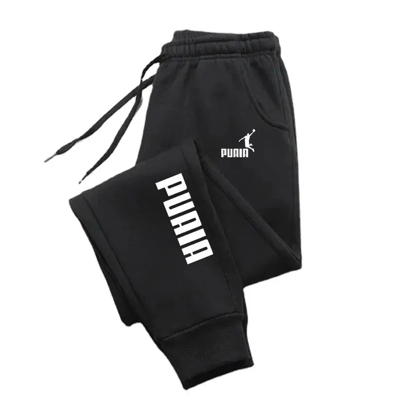 Loose fit jogging trousers front view black