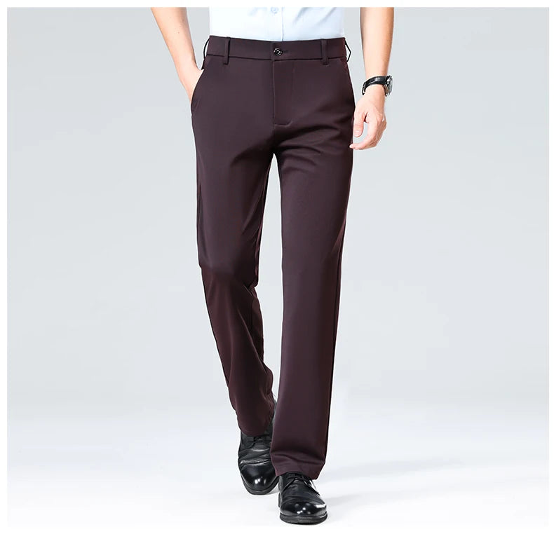 Business Casual Pants – Men's Elastic Waist Dress Trousers