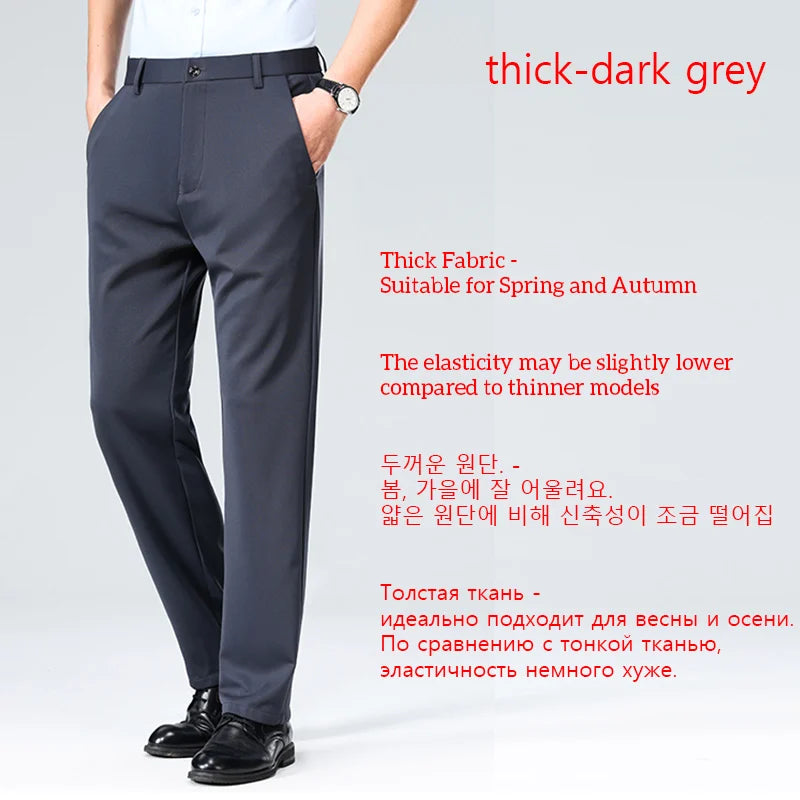 Business Casual Pants – Men's Elastic Waist Dress Trousers