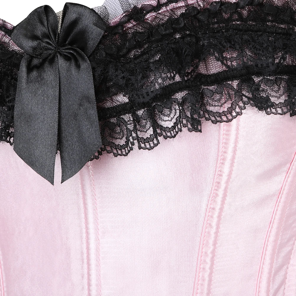 Lace-up floral corset top worn styled outfit