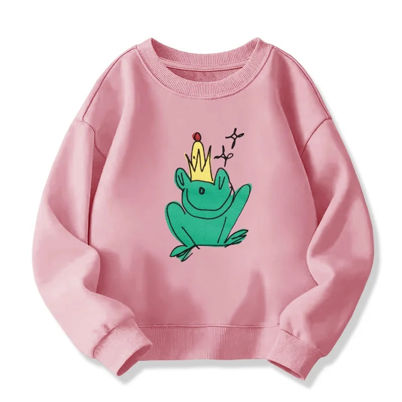 Kids cartoon graphic hoodie worn by child