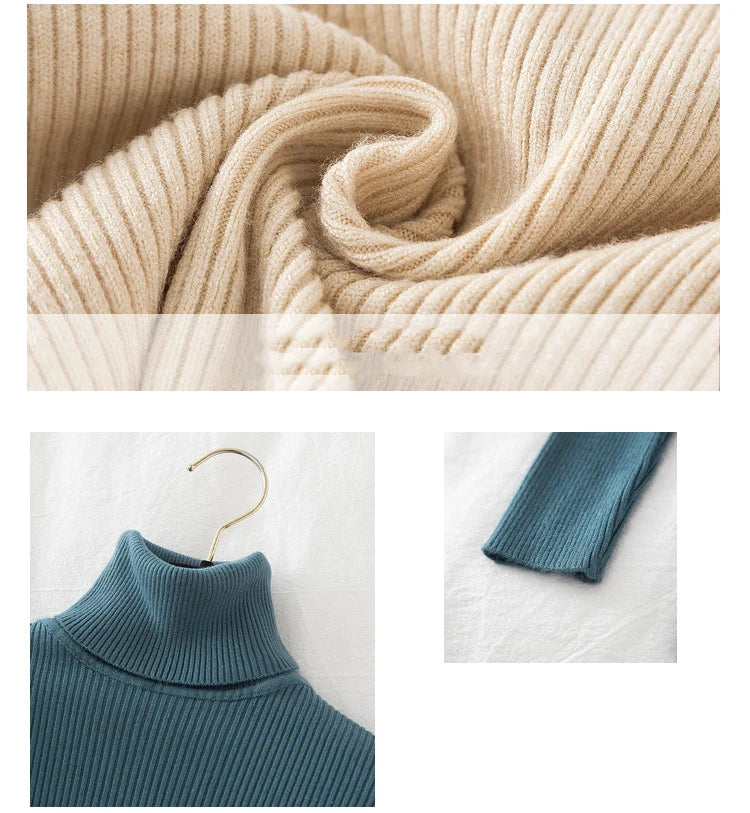 Soft turtleneck sweater front view option