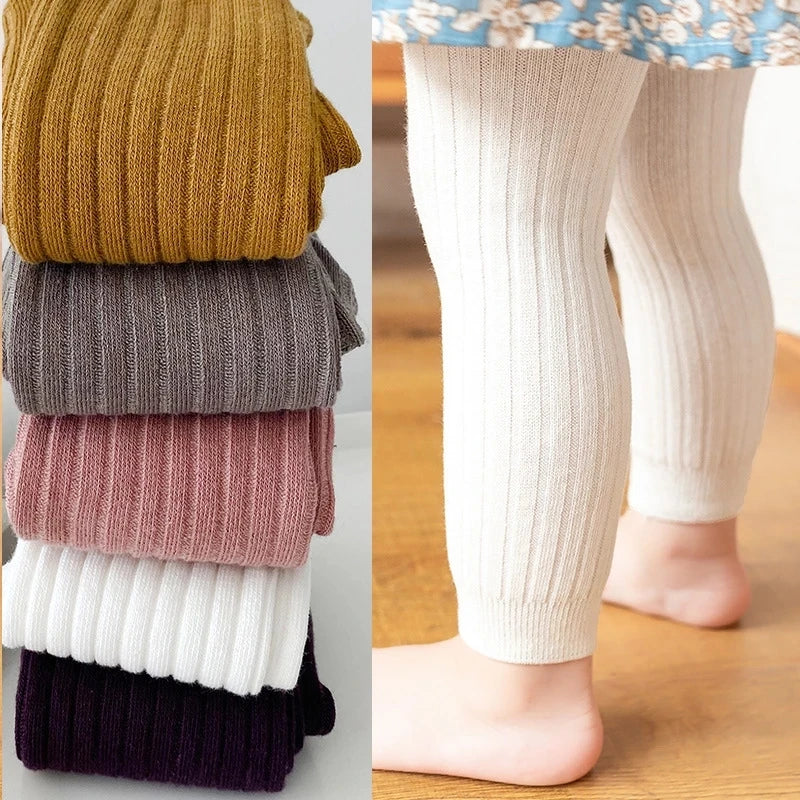 Baby cotton stretch leggings fabric texture closeup