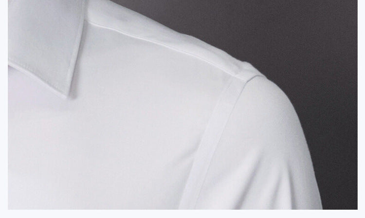 Slim fit business shirt front view navy blue