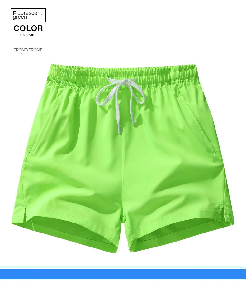 Quick-dry running shorts front view green