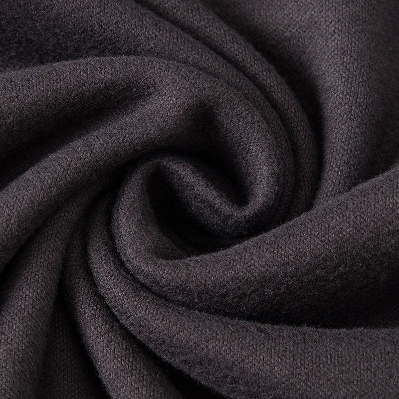 Men's semi-turtleneck long sleeve top worn under jacket