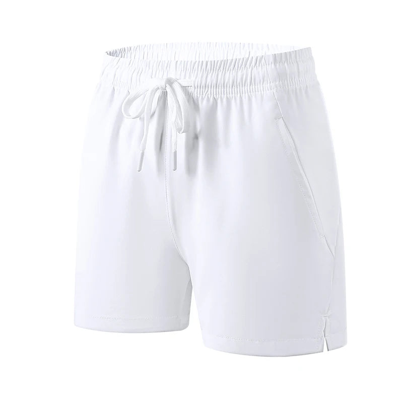 Quick-dry running shorts front view white