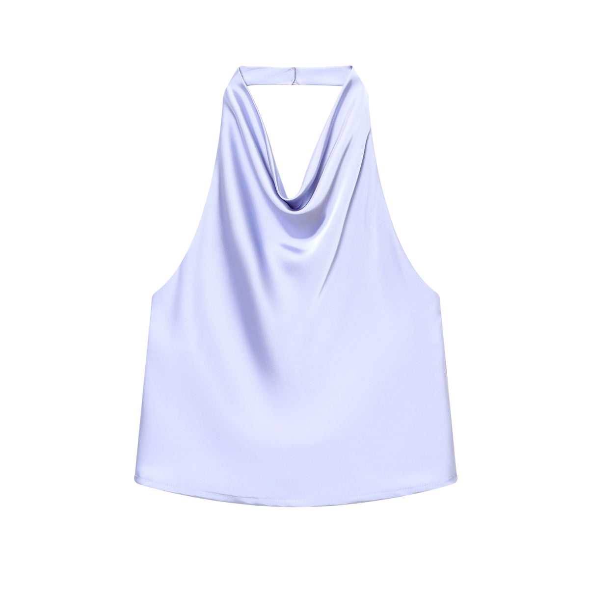 Women's halter neck backless waistcoat top backless detail purple