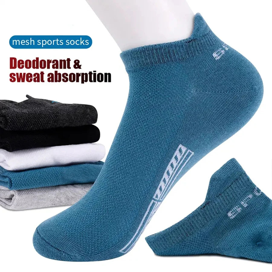 Men's casual boat socks worn in shoe