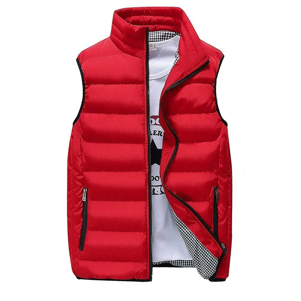 Windproof down vest front view black