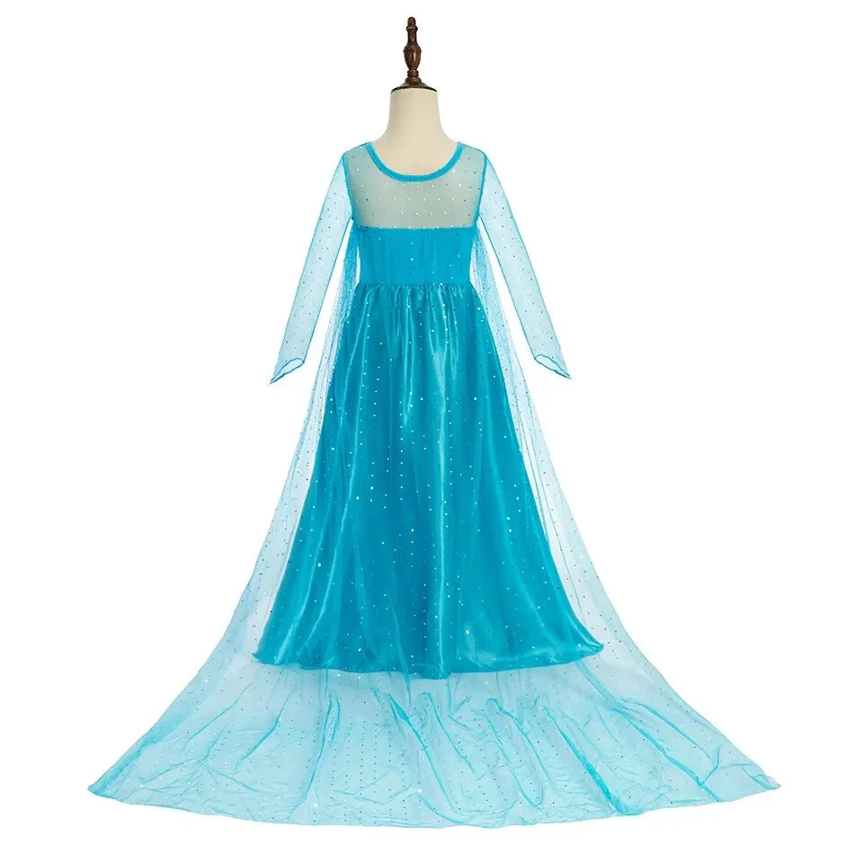 Girls snow queen halloween costume worn by child