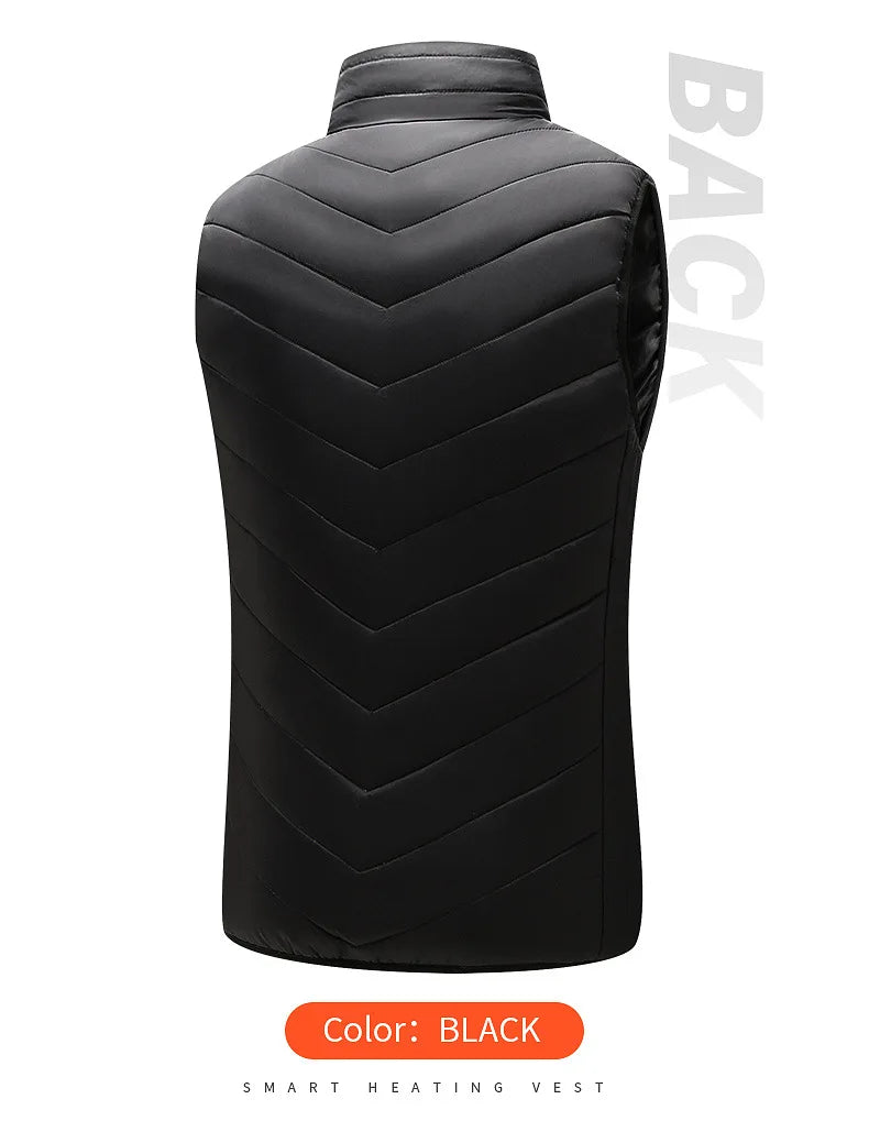 USB heated jacket front view black