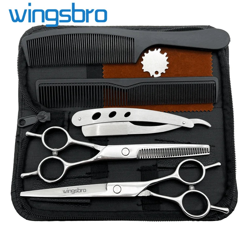 Professional hair cutting scissors set with stand