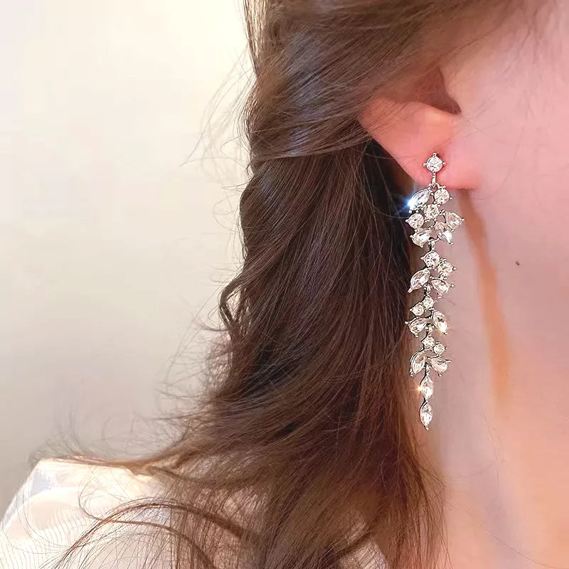 Crystal tassel drop earrings style variety display