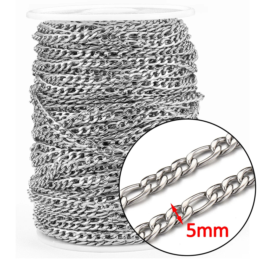 Stainless steel chain by the meter curb link style