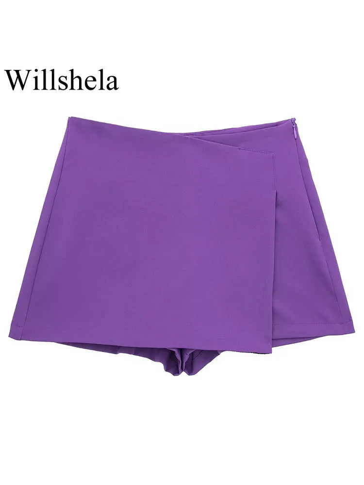 Women's Asymmetrical Side Zip purple