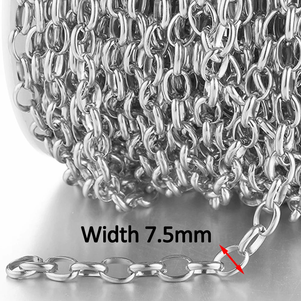 Stainless steel chain by the meter curb link style