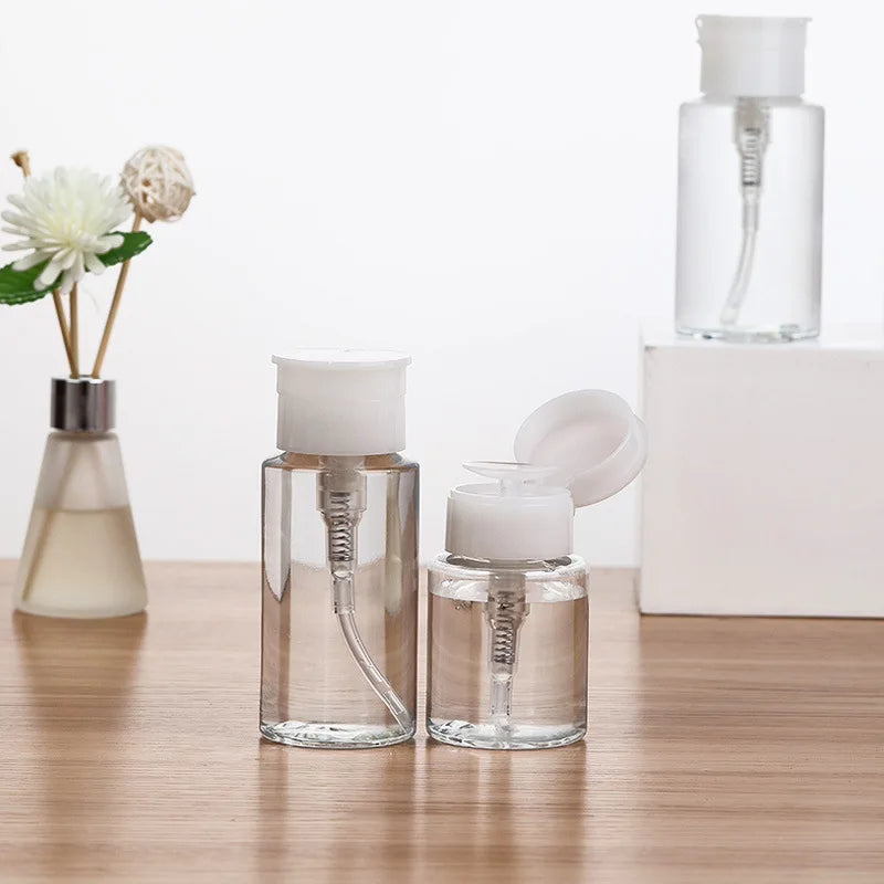 Refillable push-pump dispenser bottle pump mechanism detail