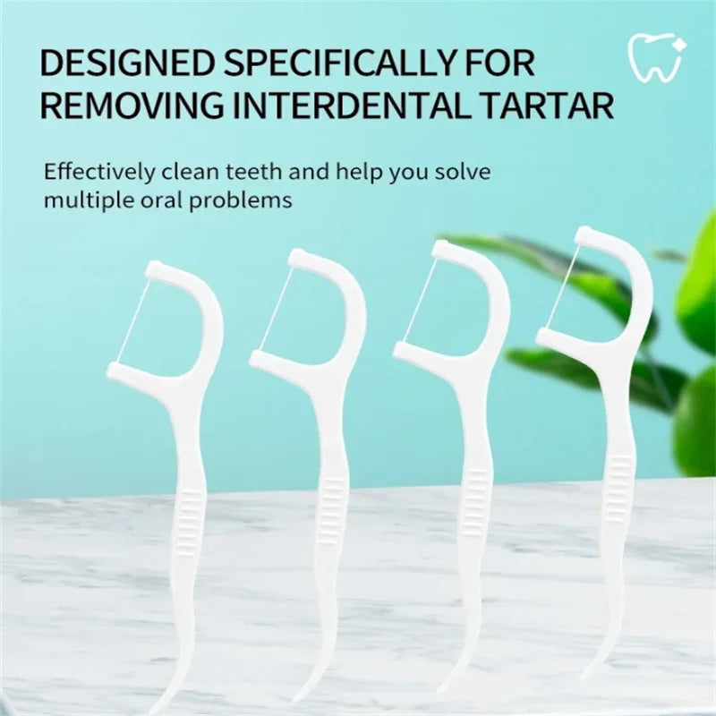 Disposable dental floss sticks box view
