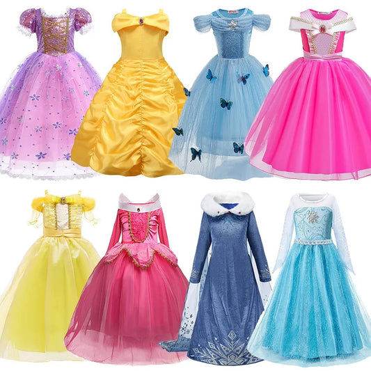 Kids princess cosplay dress style variety display