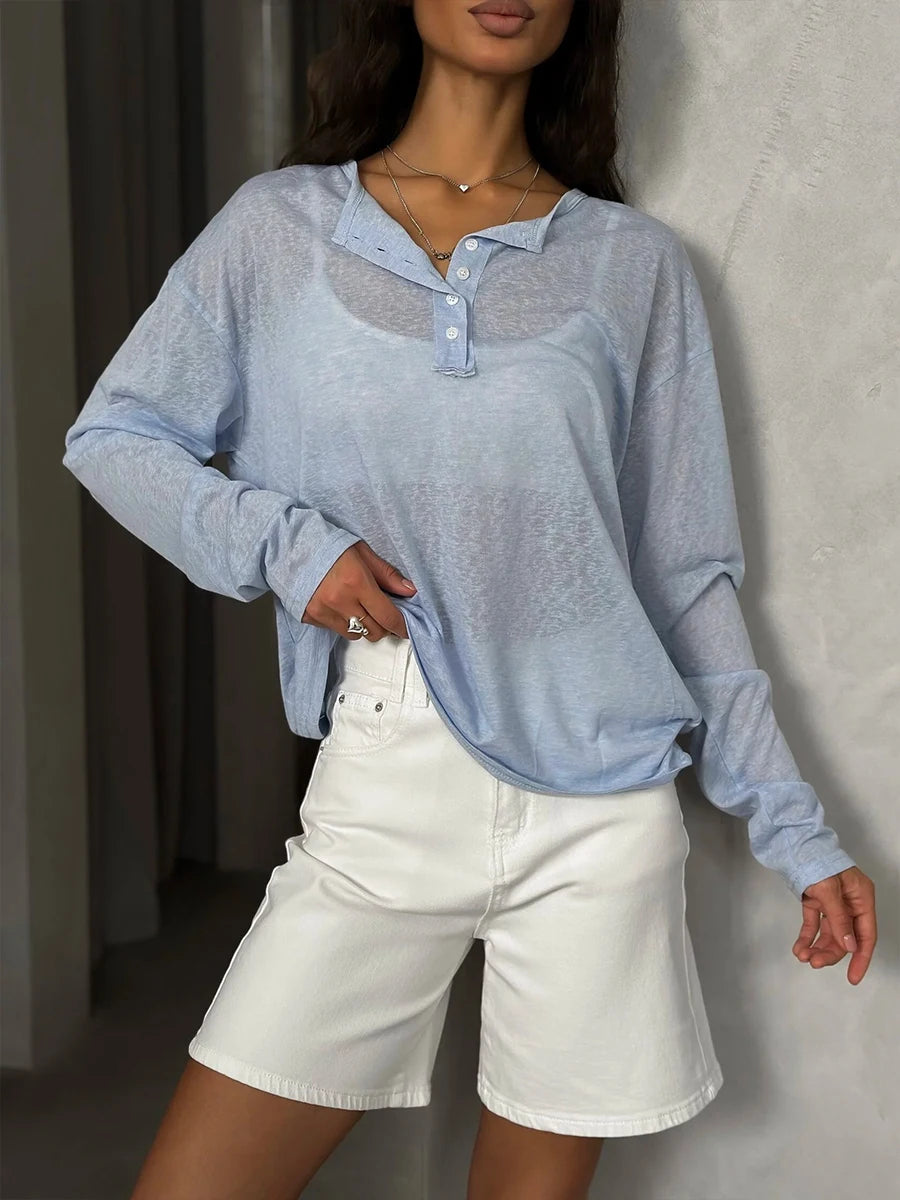 Women's Soft Knit Long Sleeve Tee yellow