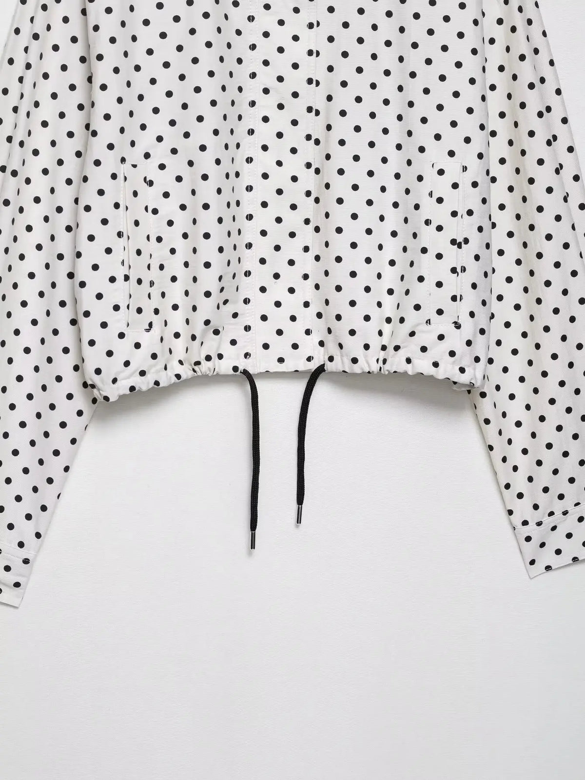Polka Dot Casual Jacket Women's Zip-Up Turtleneck Coat