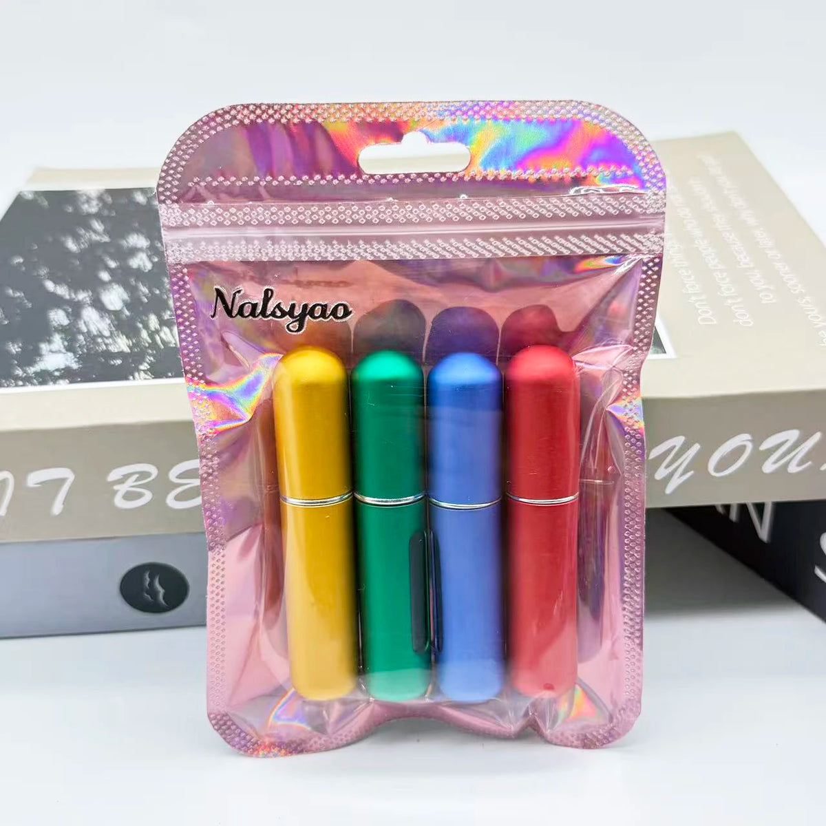 Refillable perfume atomizer 4-pack full set view