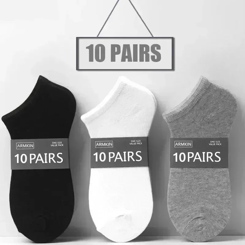 Unisex cotton ankle socks multi-pack mixed colors