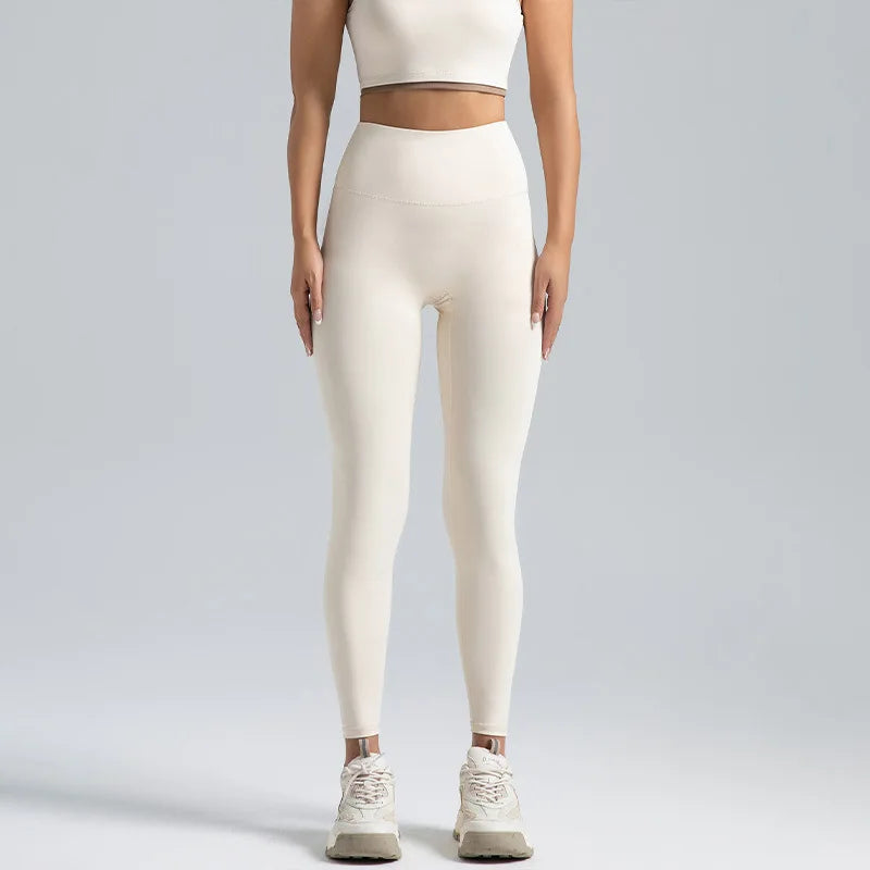 No t-line leggings beige front view