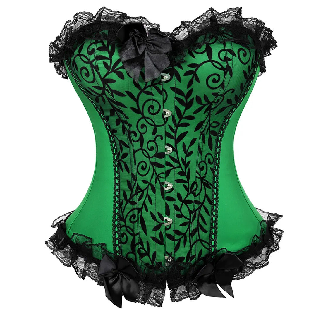 Lace-up floral corset top worn styled outfit