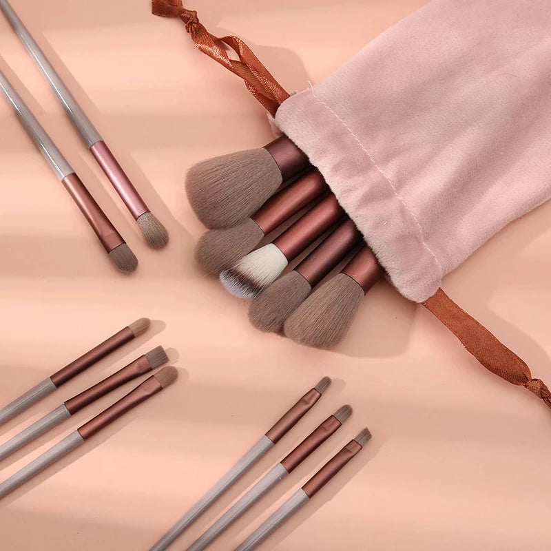 Makeup brush set red with travel bag