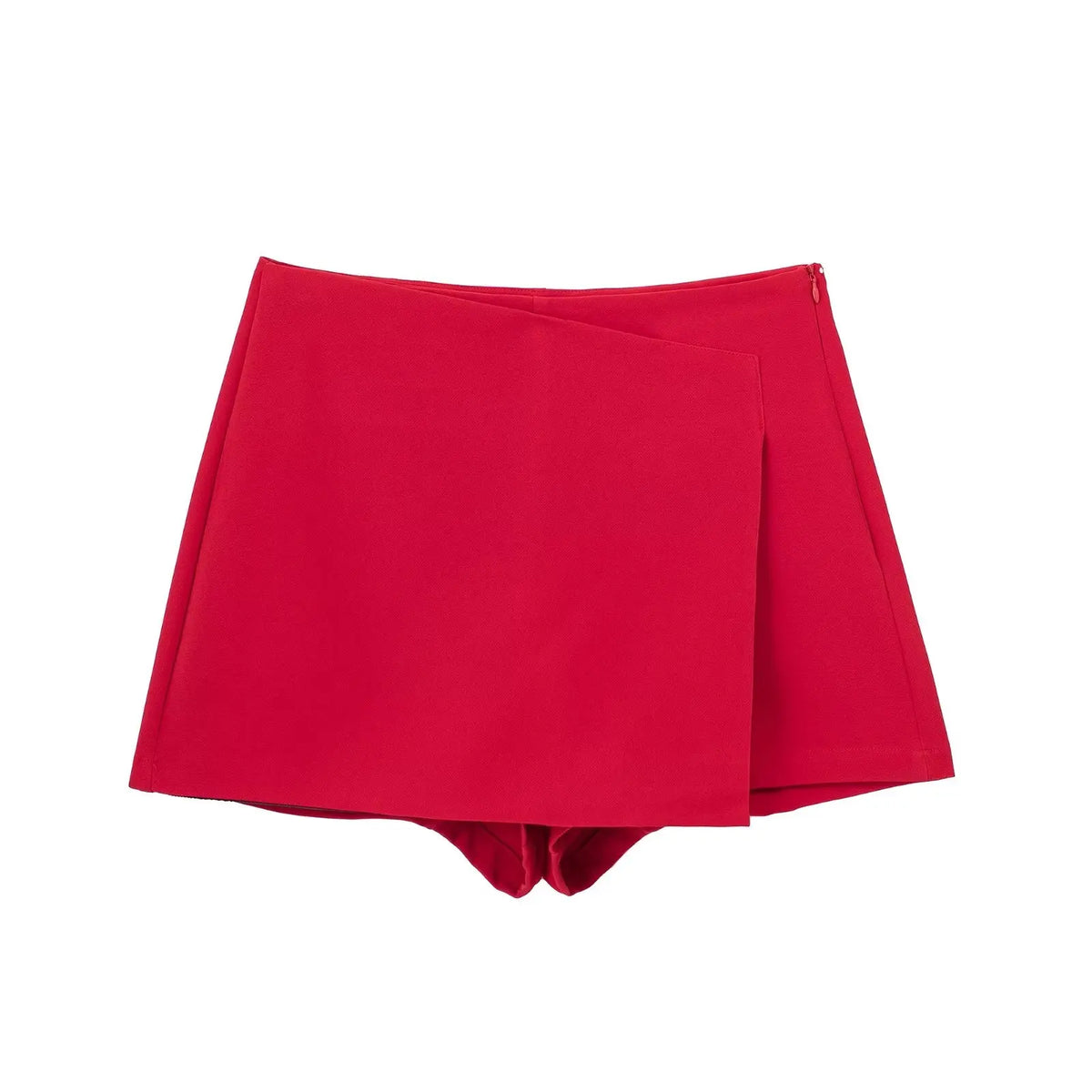 Women's Asymmetrical Side Zip Red
