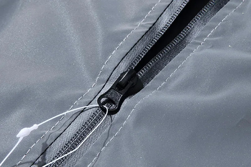 Reflective luminous jacket front view gray