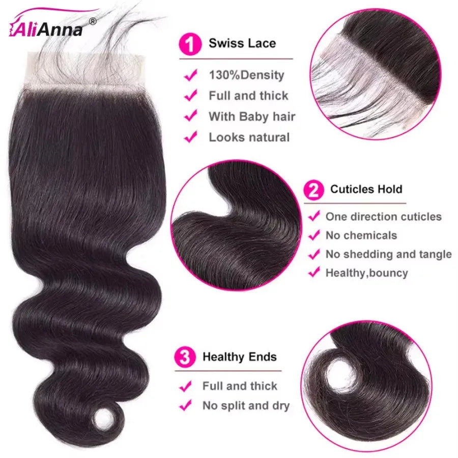 Hair bundles hd lace closure worn styled