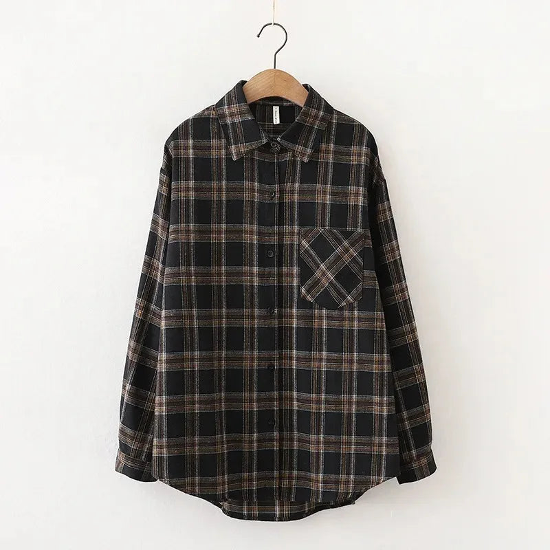 Oversized plaid shirt khaki and brown comparison